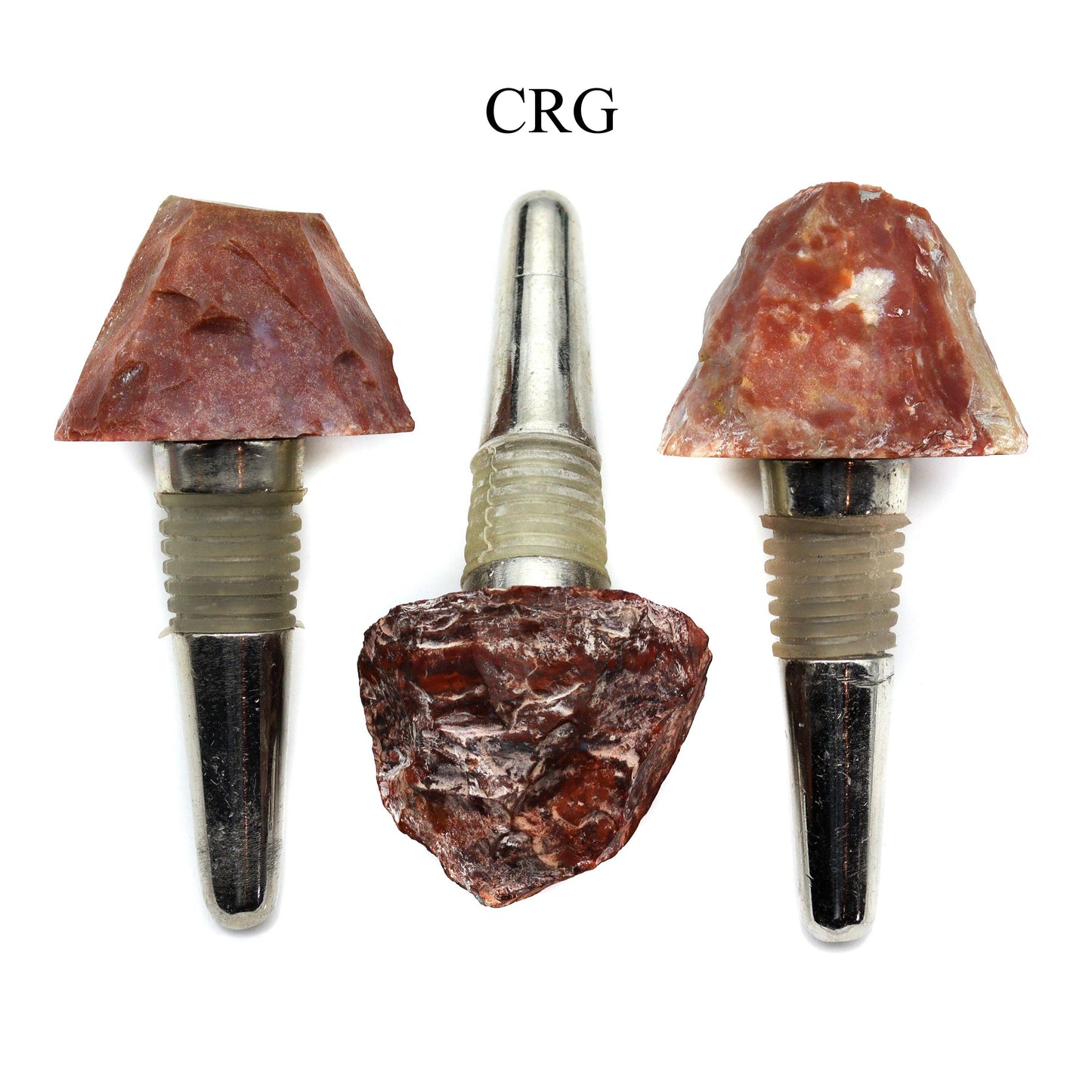 QTY 1 -- Rough Red Jasper Gemstone Bottle Stopper