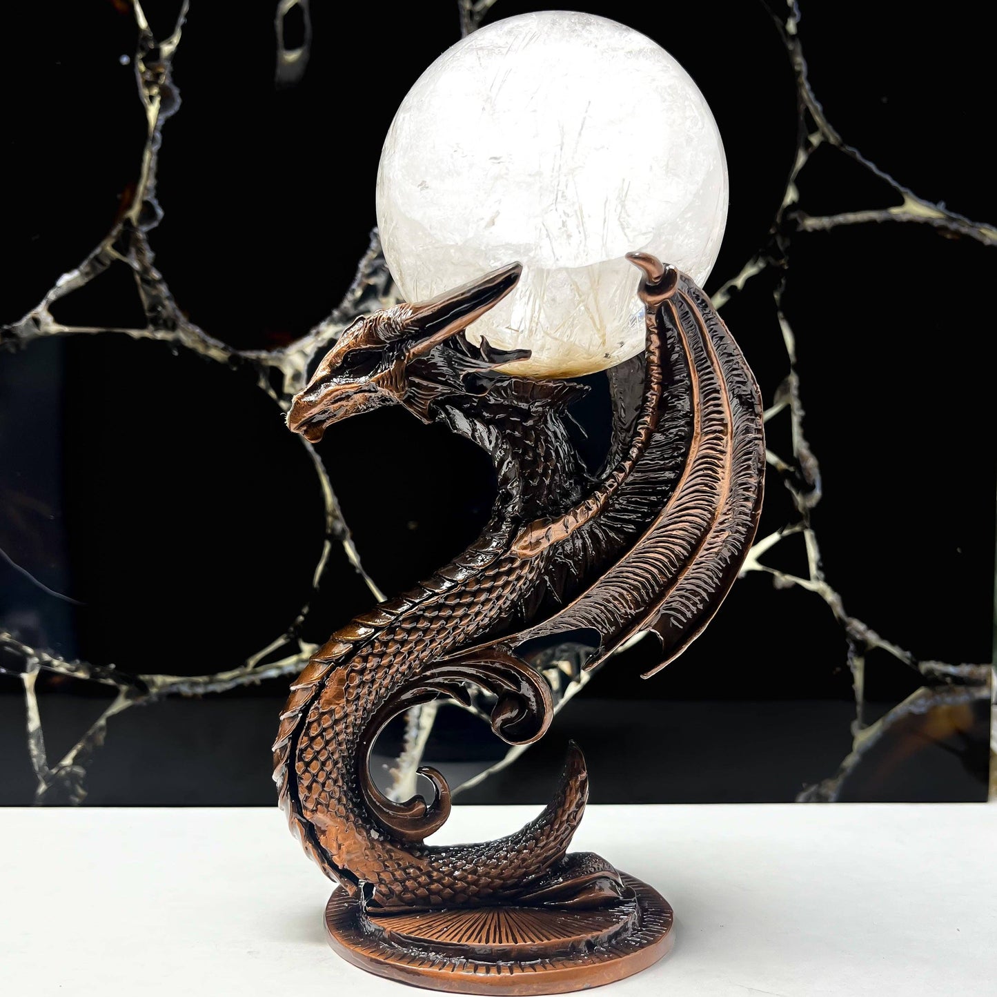 Rose Gold Dragon Sphere Holder
