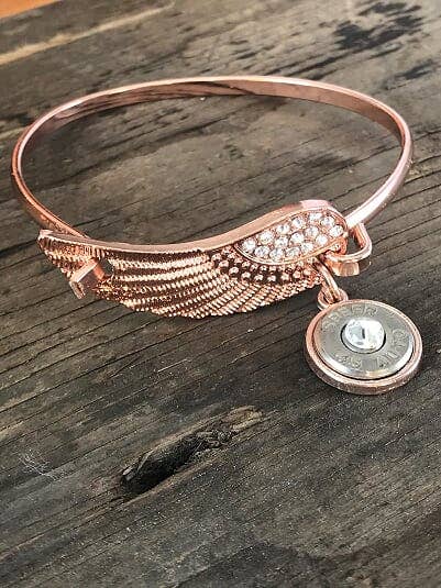 Rose Gold Feather Bullet Bracelet