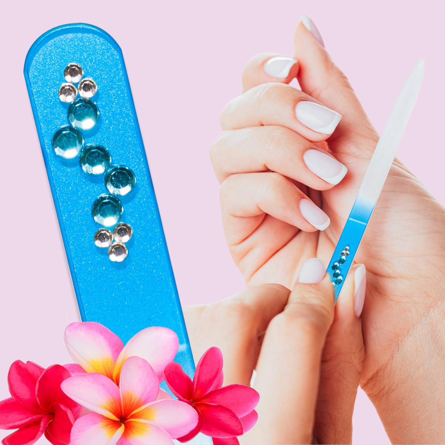 Blue Bling Gem Rhinestone Swarovski Czech Crystal Nail File
