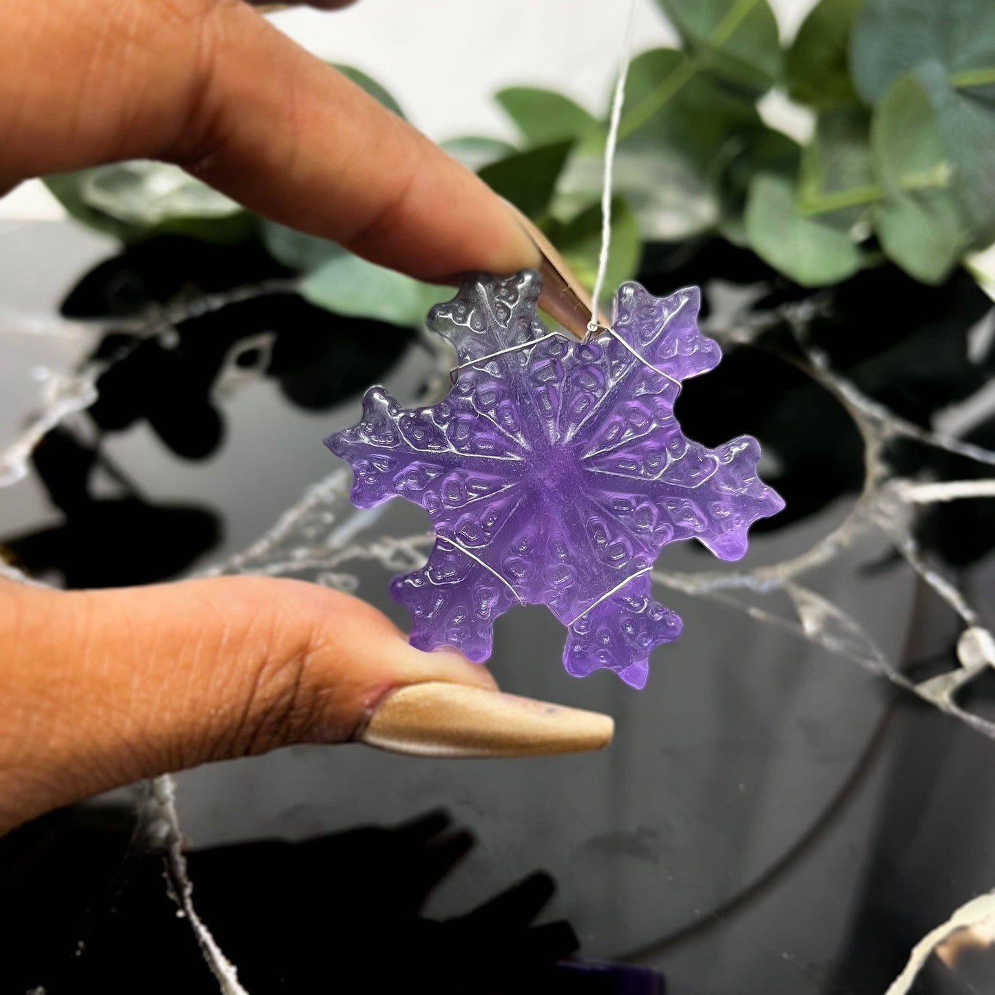 Fluorite Snowflake Ornament