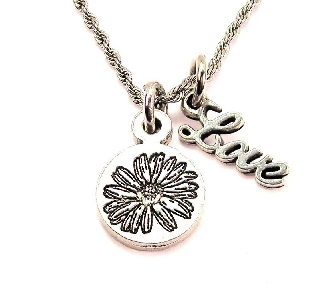 Sunflower Circle 20" Rope Necklace With Love Accent Spring
