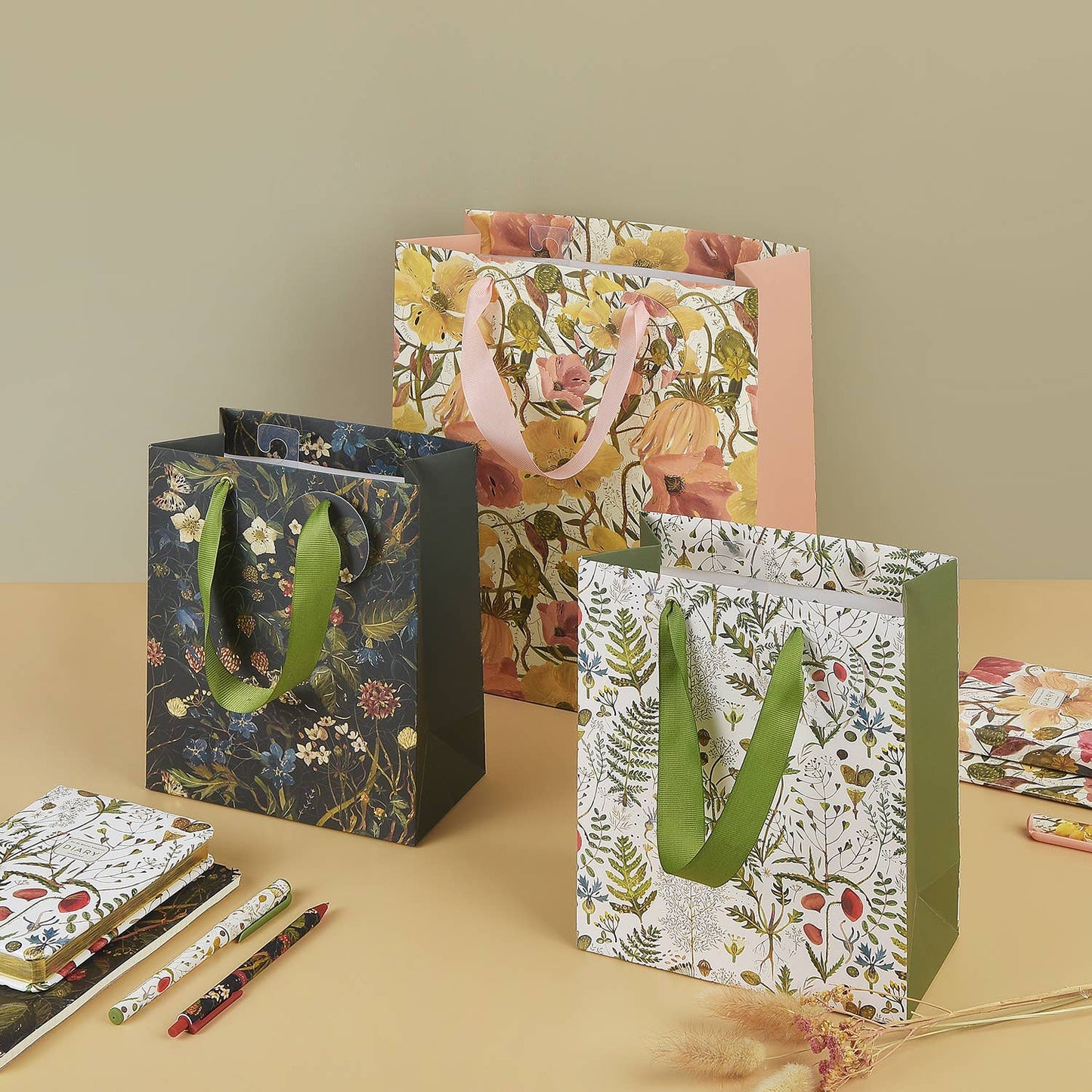 Small Gift Bag - Greens and Flowers
