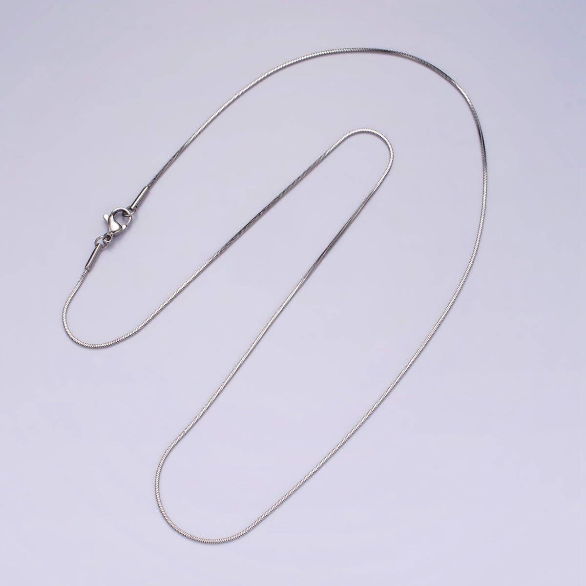 Stainless Steel 1mm Dainty Snake 20 Inch Layering Silver Chain Necklace | WA-2266 Clearance Pricing