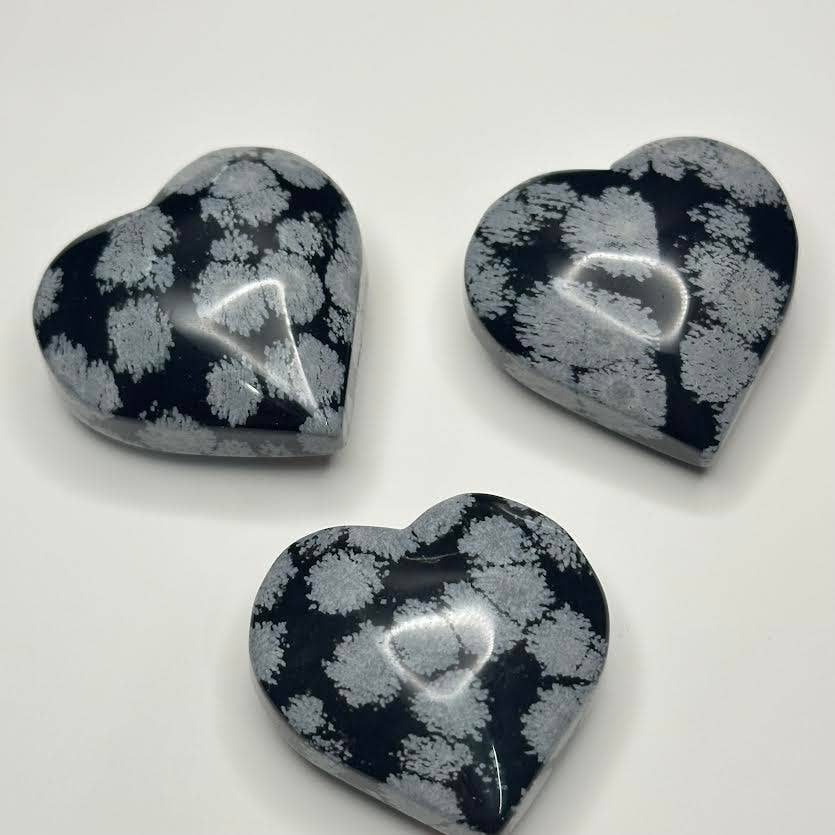 Snowflake Obsidian Heart - 1 pc