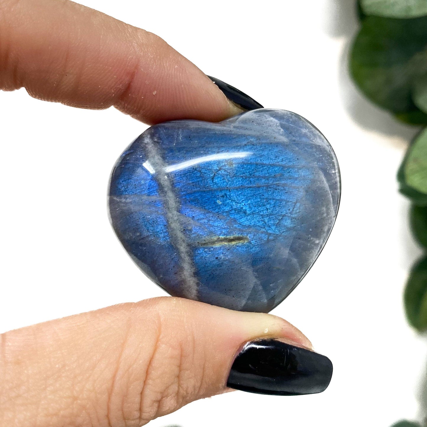 Mini Labradorite Puffy Hearts - 1 pc