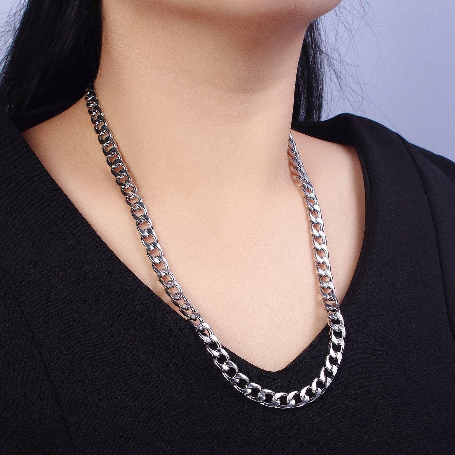 23.5" Stainless steel Miami Cuban Curb Chain Necklace