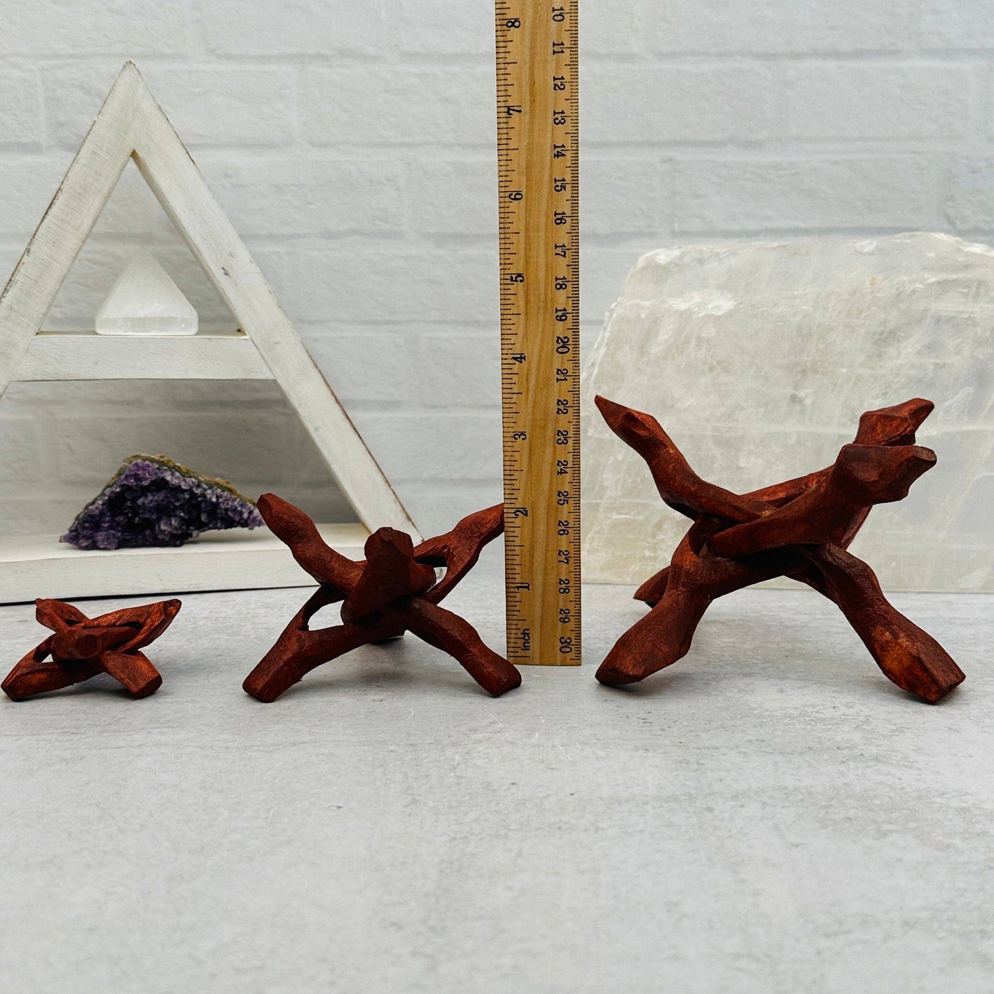 Wood Cobra Crystal Stand - Cluster Holder - You Choose Size