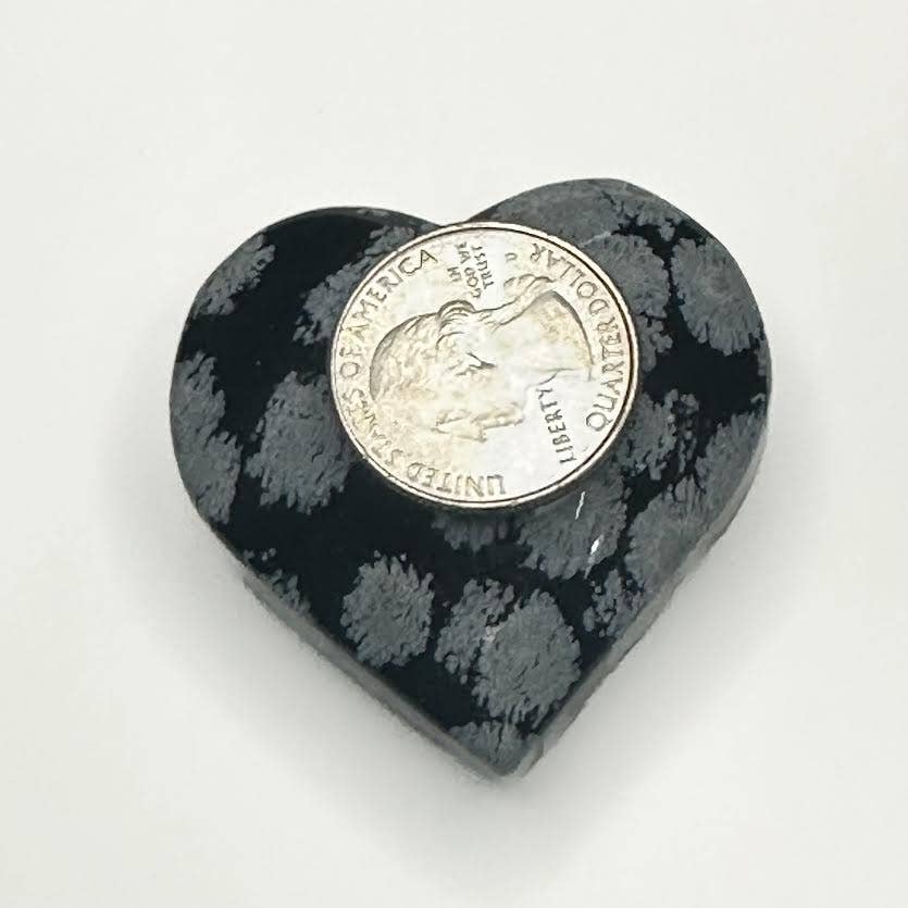 Snowflake Obsidian Heart - 1 pc