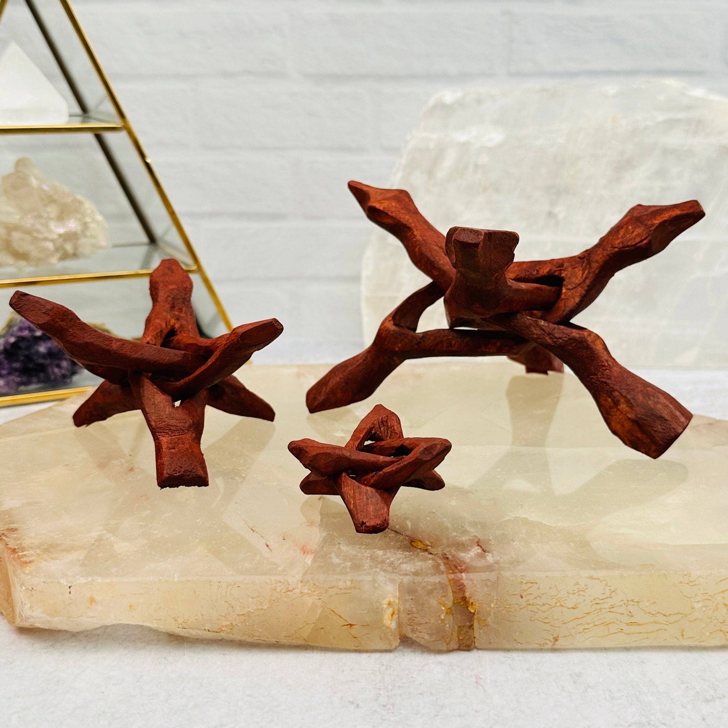 Wood Cobra Crystal Stand - Cluster Holder - You Choose Size