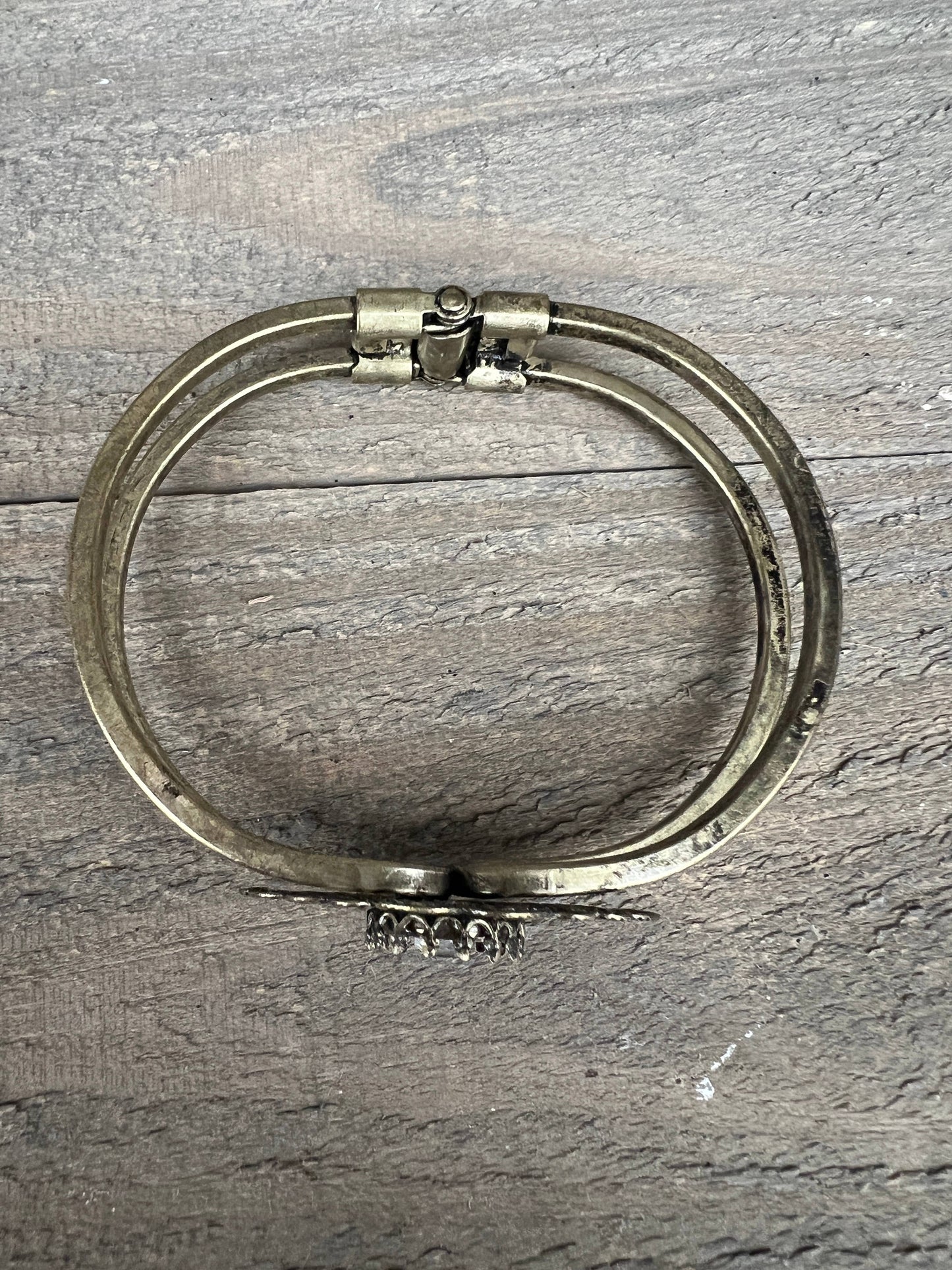 Brass Filigree Bullet Cuff Bracelet