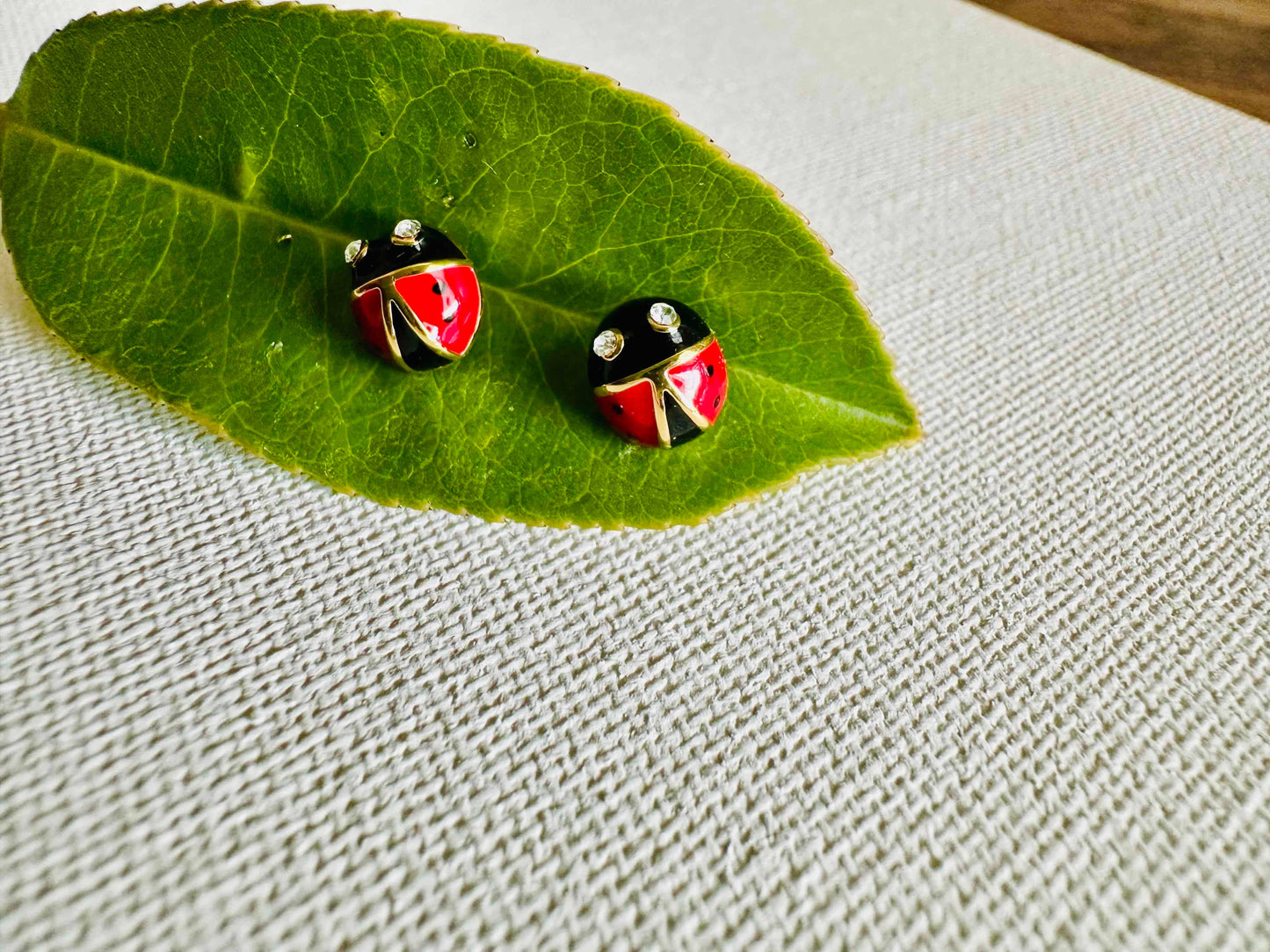Ladybug Earrings / Post on CARD Jewelry
