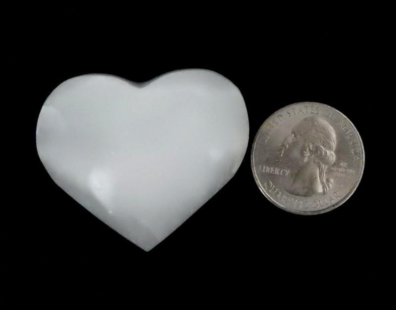 Crystal Selenite Heart Shaped Stone - 6cm