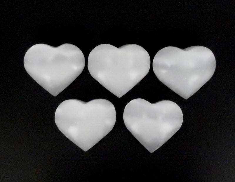 Crystal Selenite Heart Shaped Stone - 6cm