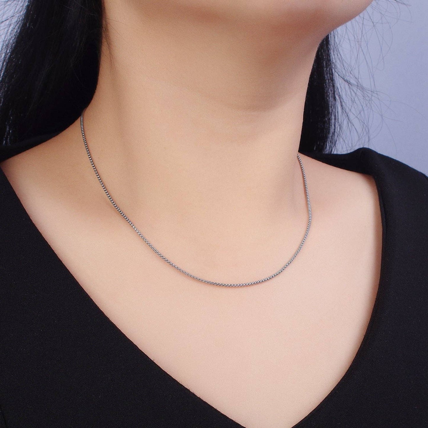 BLOWOUT Dainty Stainless Steel Box Chain 1.2mm Thin Necklace