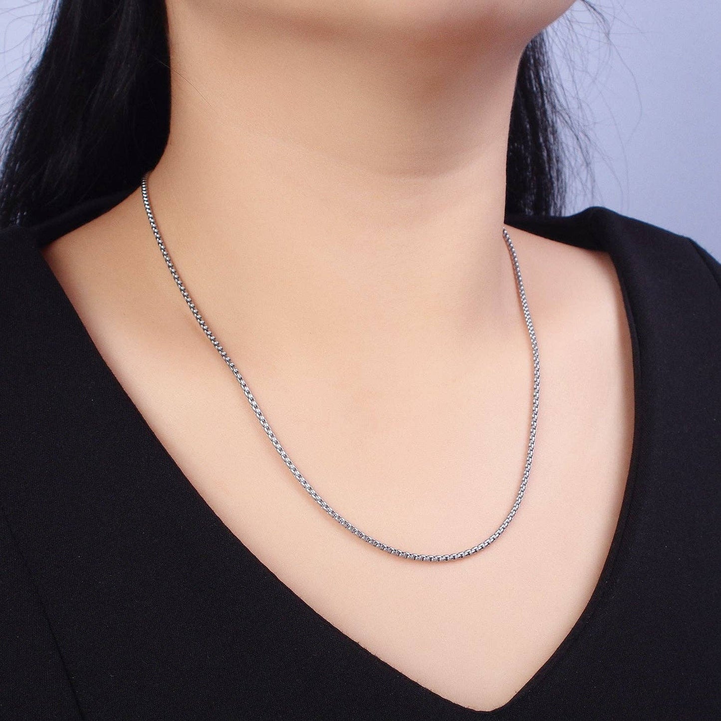 BLOWOUT Stainless Steel Rounded Box Chain Necklace for Men