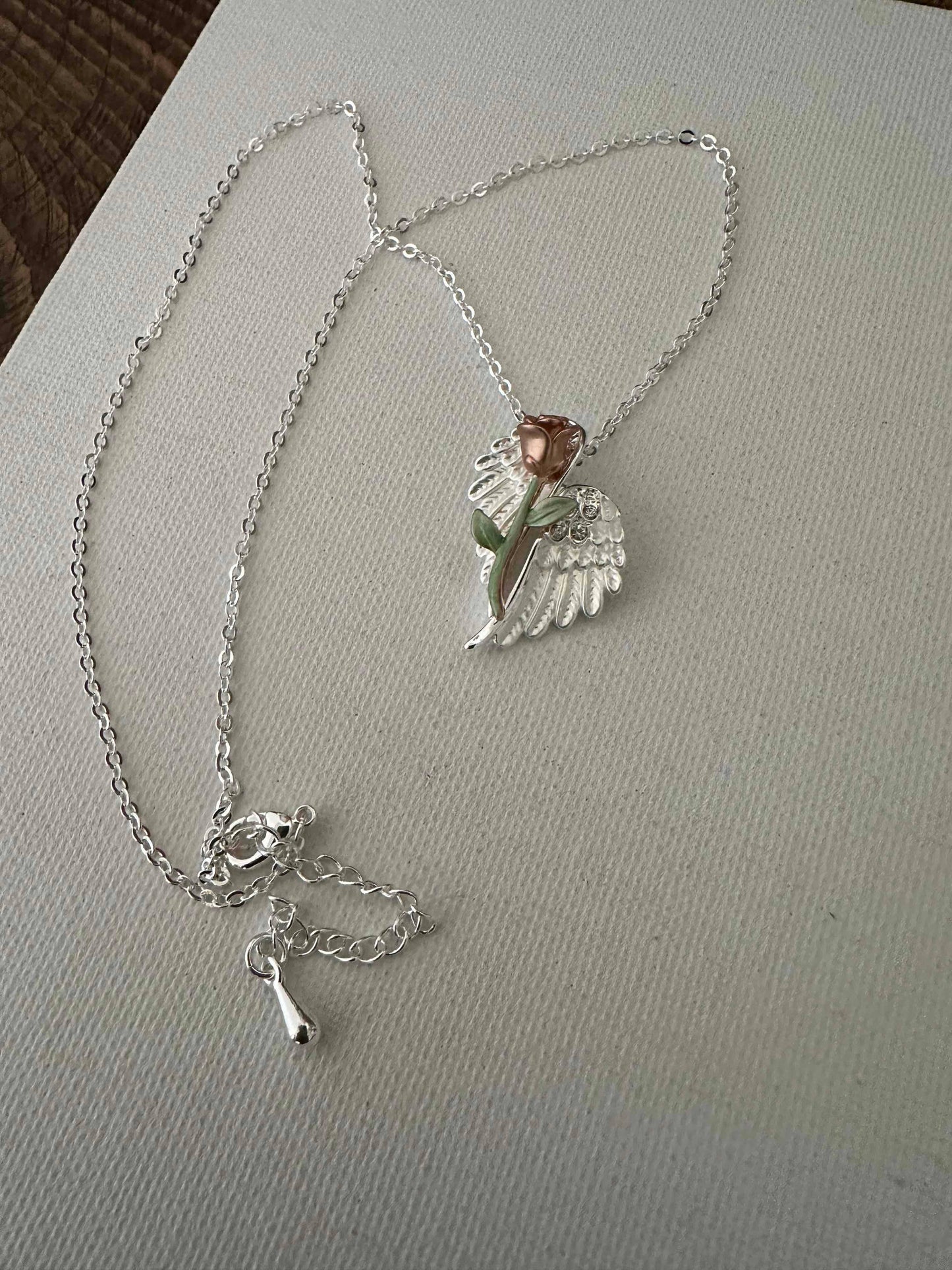Rose on Wings Necklace Jewelry