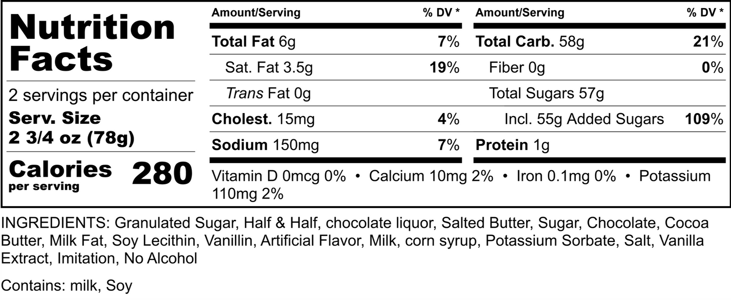 Plain Chocolate Fudge 5.5oz