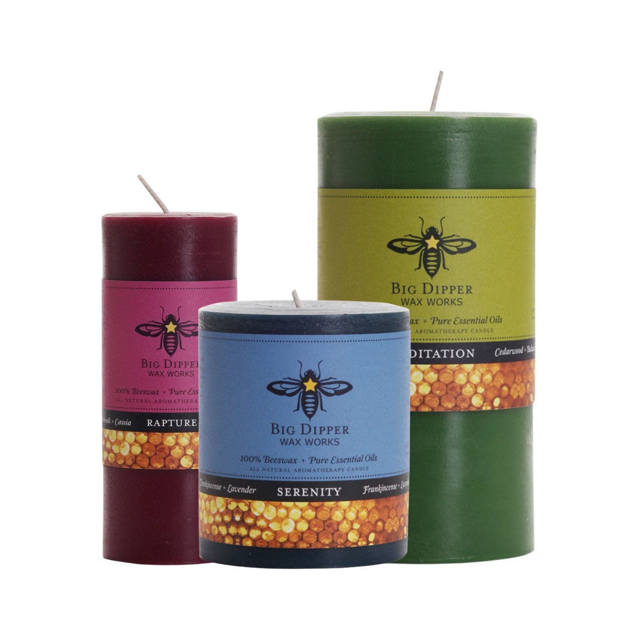 Beeswax Pillar Candles – Aromatherapy – 3 Sizes, 10 Scents
