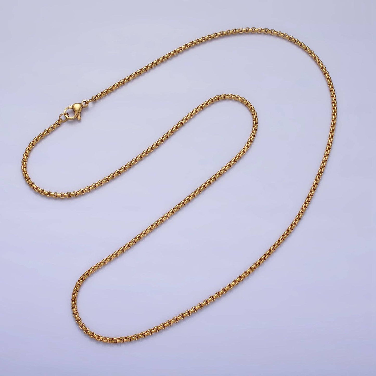 BLOWOUT Stainless Steel Rounded Box Chain Necklace for Men