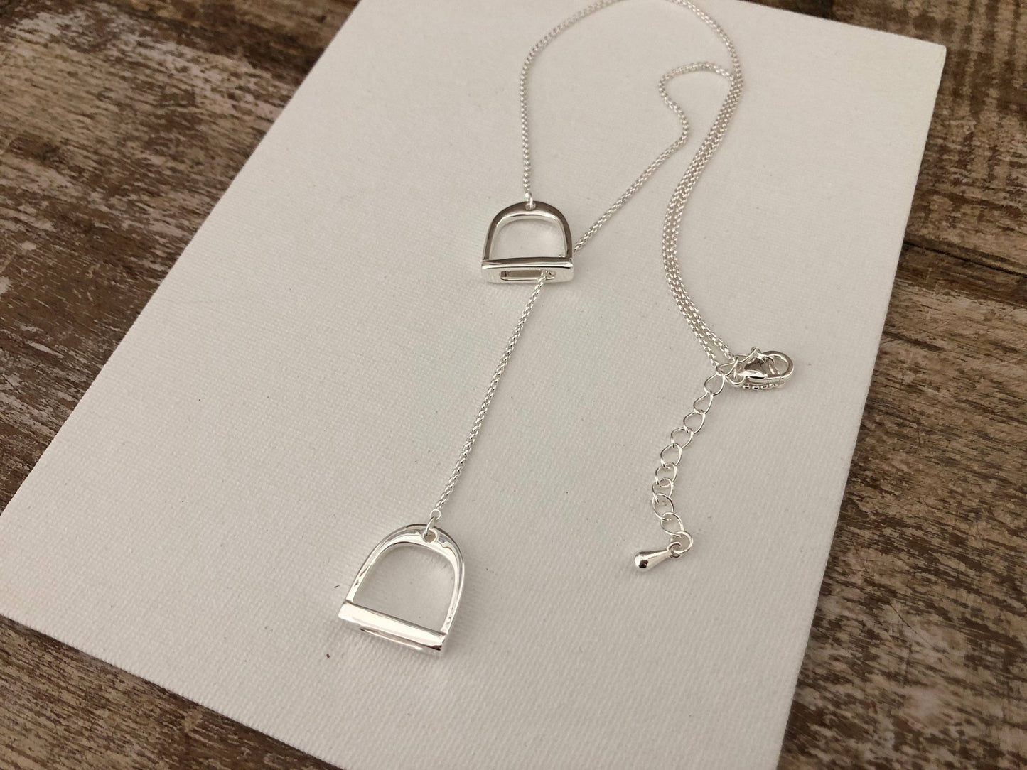 English Saddle Stirrup Necklace Jewelry