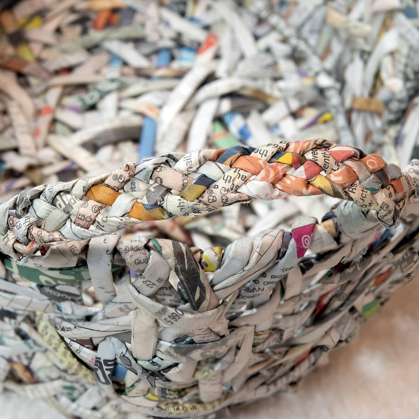 Gift Baskets Made from Recycled Newspapers