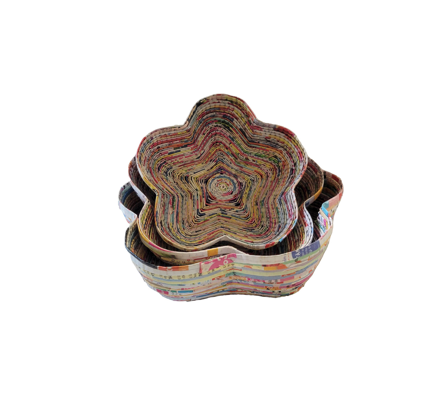 Flower Dish - Set Of 3 - Recycled Paper