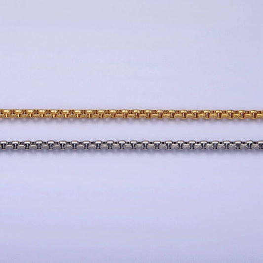 BLOWOUT Stainless Steel Rounded Box Chain Necklace for Men