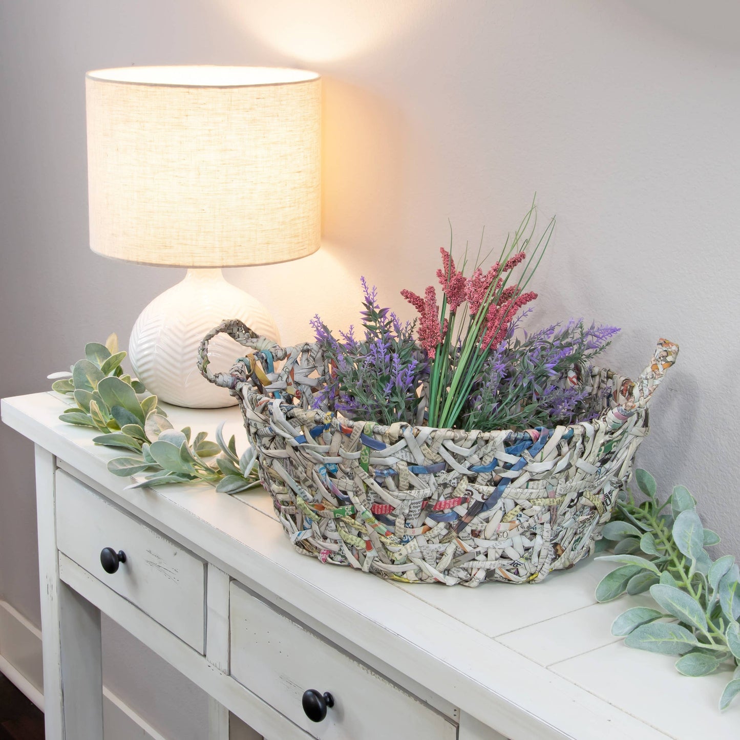 Gift Baskets Made from Recycled Newspapers