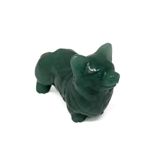Green Aventurine Corgi Dog