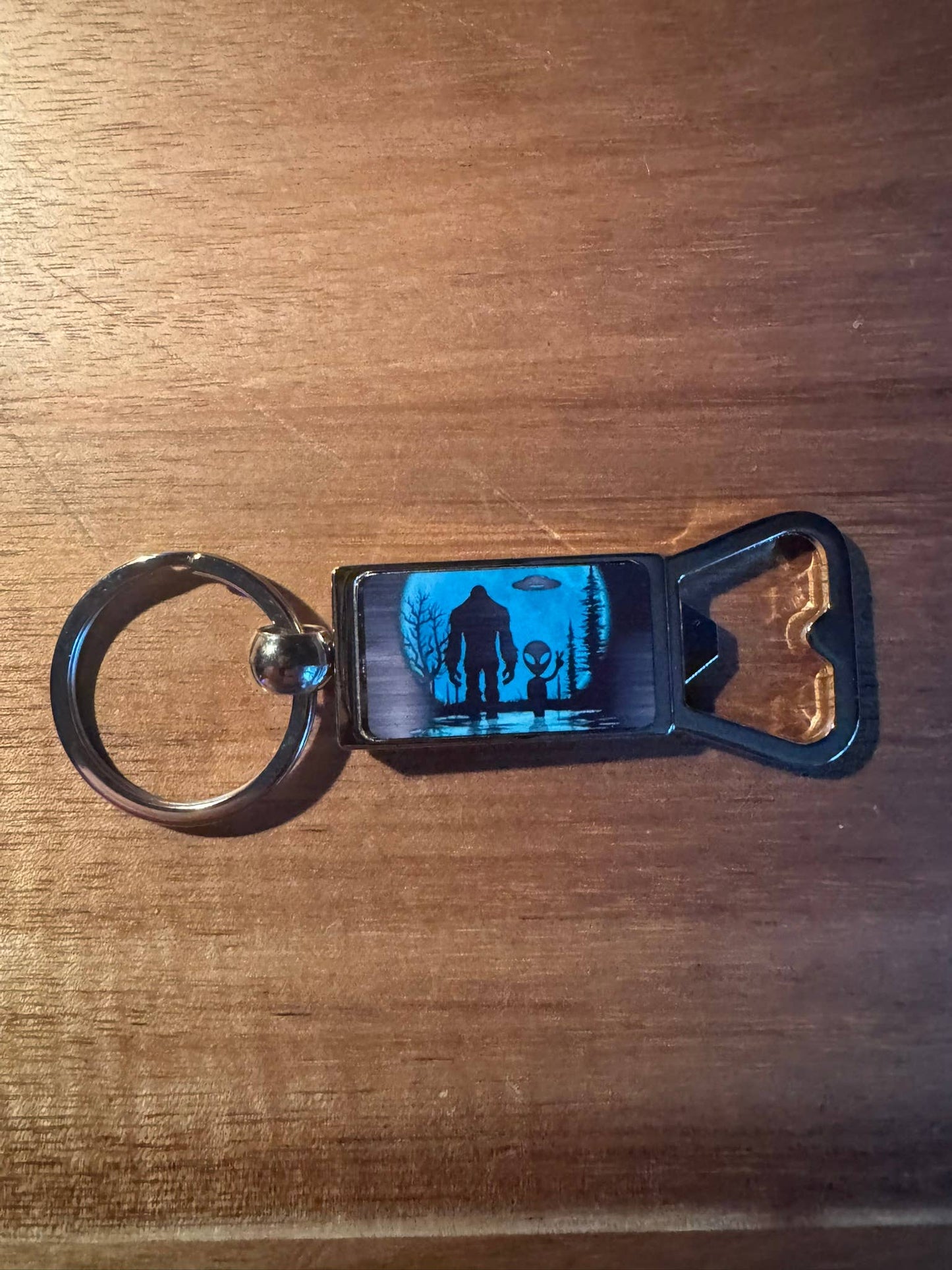 Squatchin' Country Bigfoot Zinc Alloy Bottle Opener Keychain