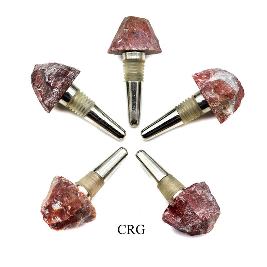 QTY 1 -- Rough Red Jasper Gemstone Bottle Stopper
