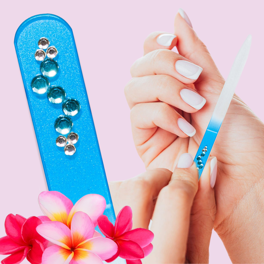 Blue Bling Gem Rhinestone Swarovski Czech Crystal Nail File