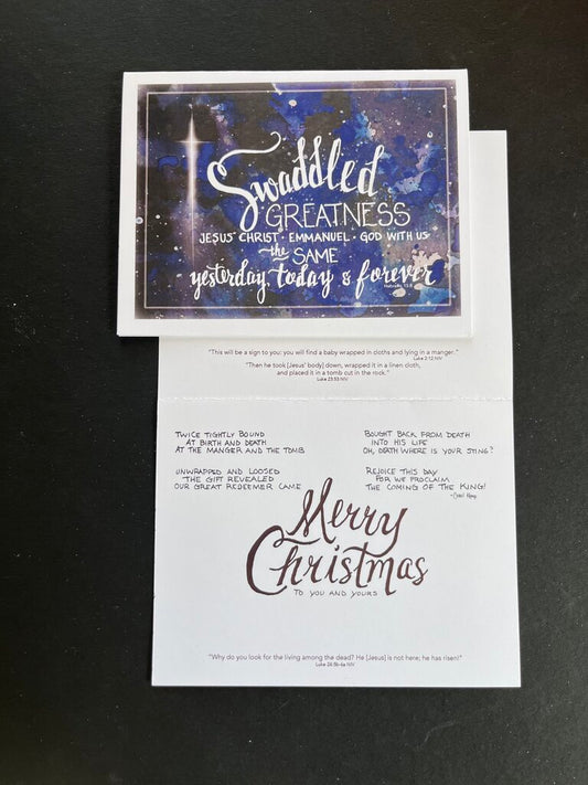 Swaddled Greatness Christmas Card