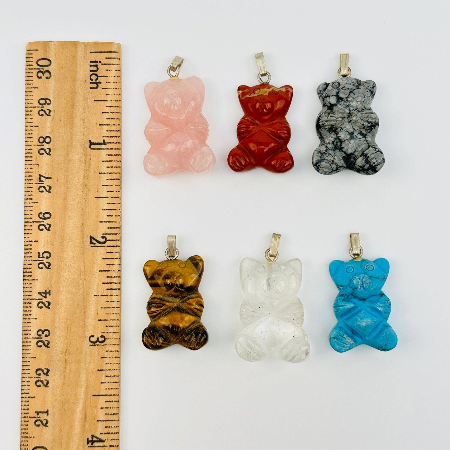 Gemstone Bear Crystal Pendant