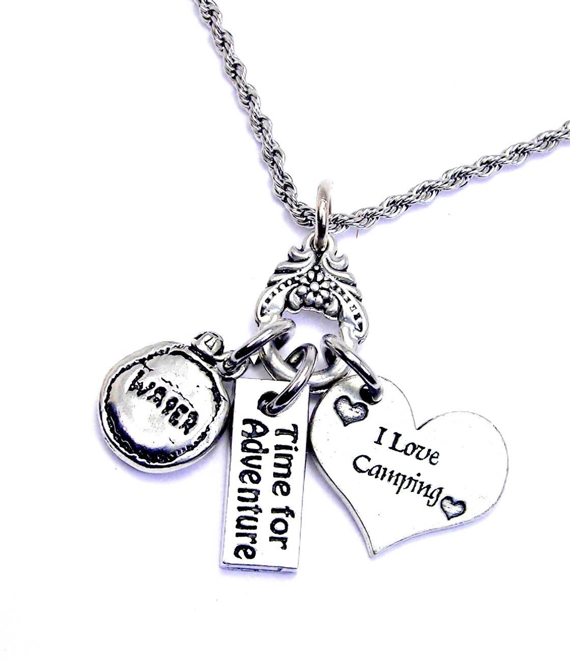 Time for adventure camp  20" Necklace camping