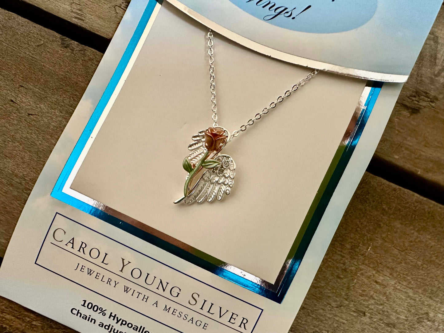 Rose on Wings Necklace Jewelry