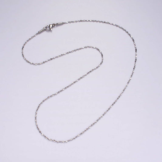 Dainty Stainless Steel Twisted Cable Chain Necklace 18 inch in Silver | WA-2401