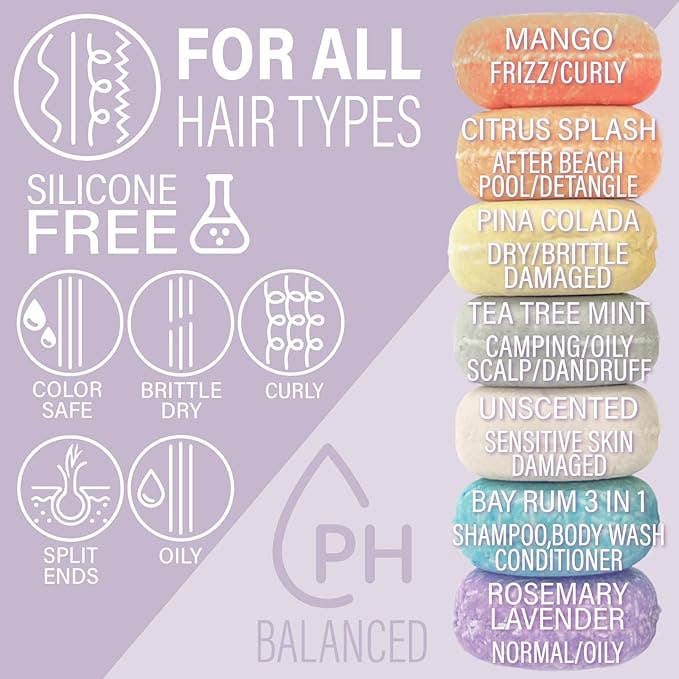 Shampoo Bar | Rosemary Lavender -Volume | Rice Protein