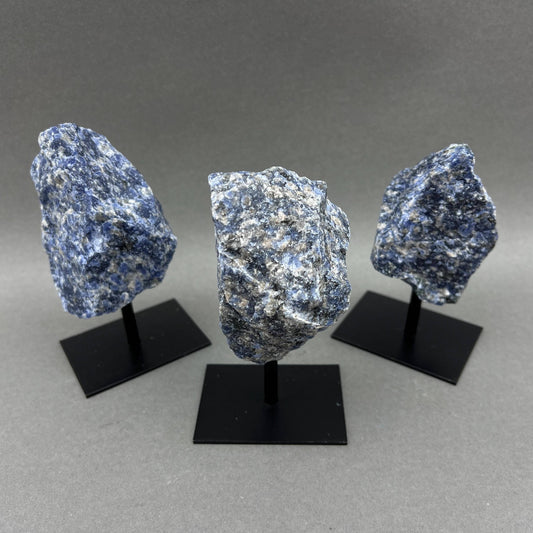 Sodalite Rough Specimen on Metal Stand Gemstone Home Decor Wholesale Crystal Supply