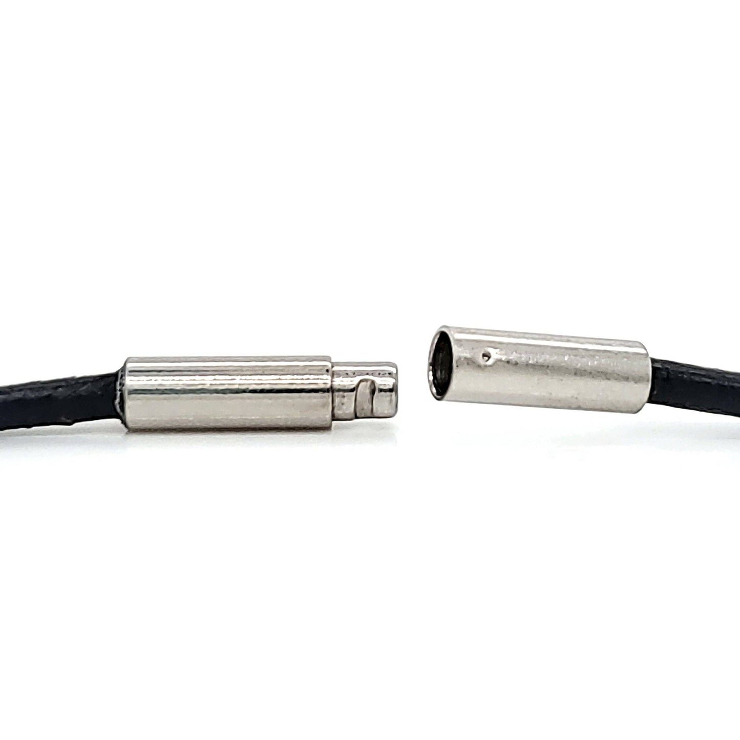 Black Cord Necklace With Stainless Steel Twist Open Clasp