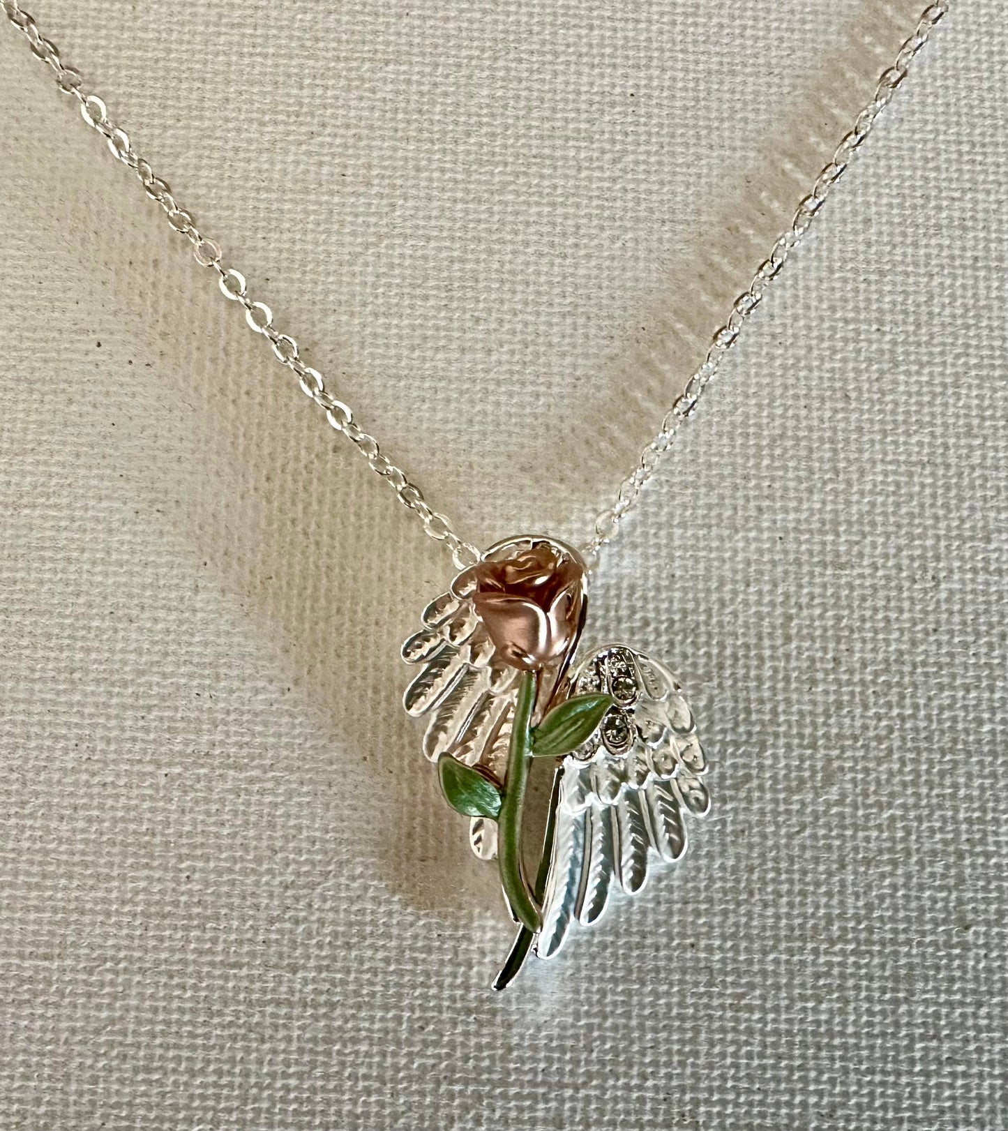 Rose on Wings Necklace Jewelry