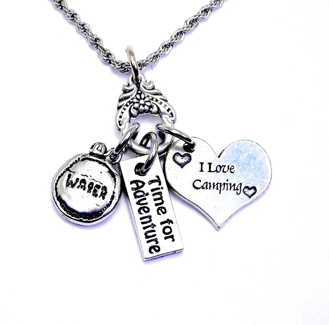 Time for adventure camp  20" Necklace camping