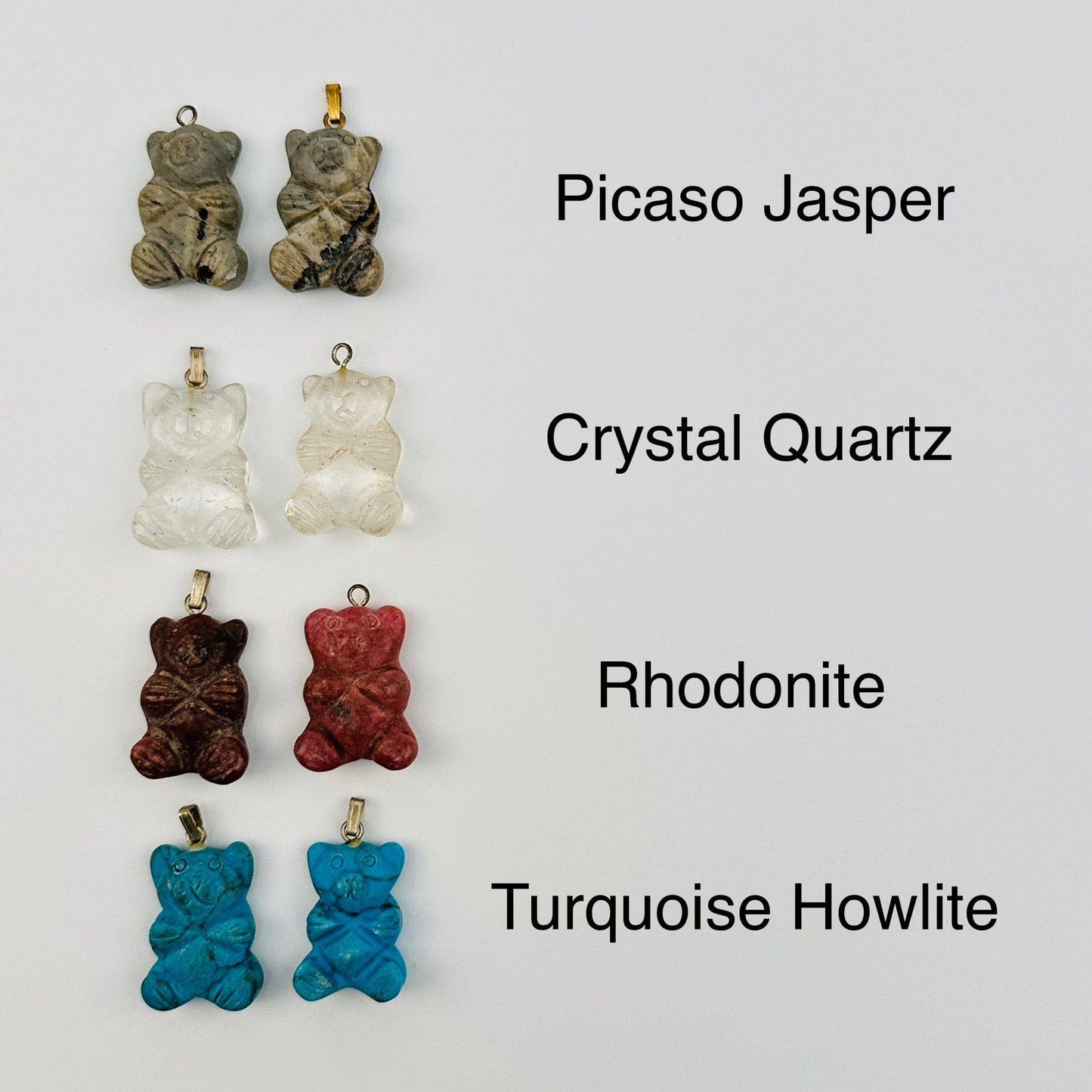 Gemstone Bear Crystal Pendant