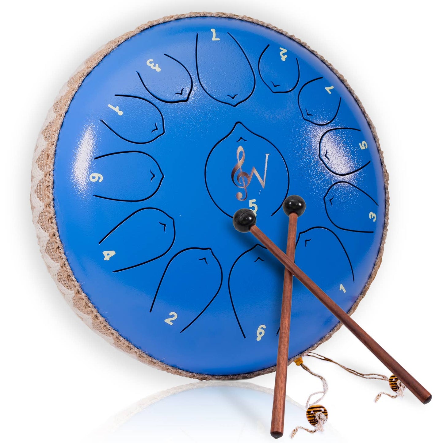 12-Inch Steel Tongue Drum - 13 Notes - Rain Drum - Navy Blue
