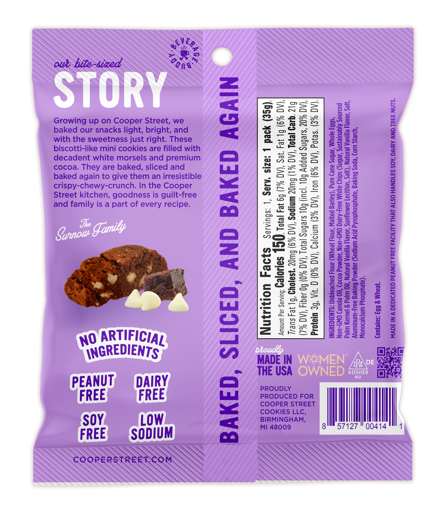 1.25oz Brownie Chocolate Crunch Twice Baked Cookies 48 Count
