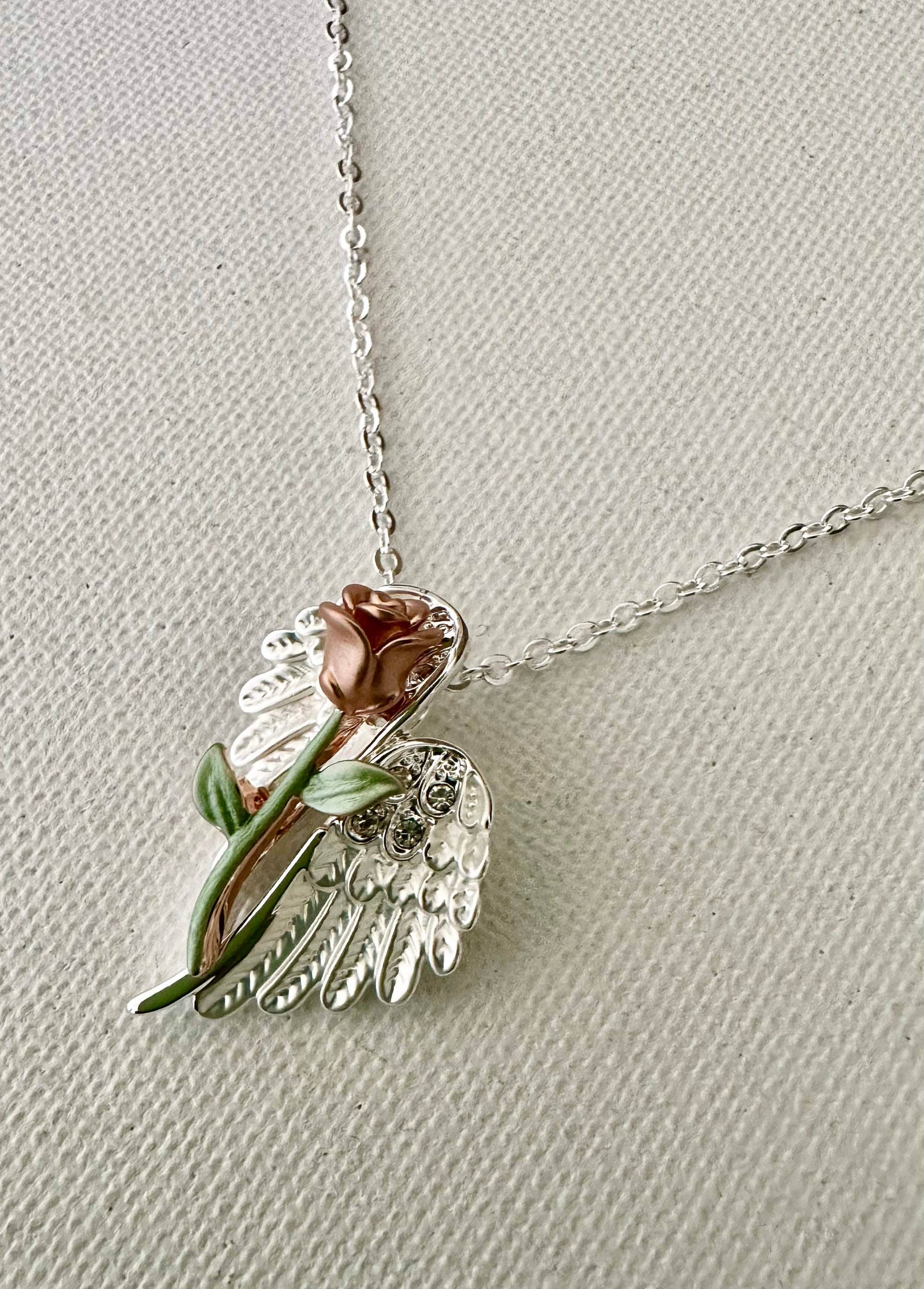 Rose on Wings Necklace Jewelry