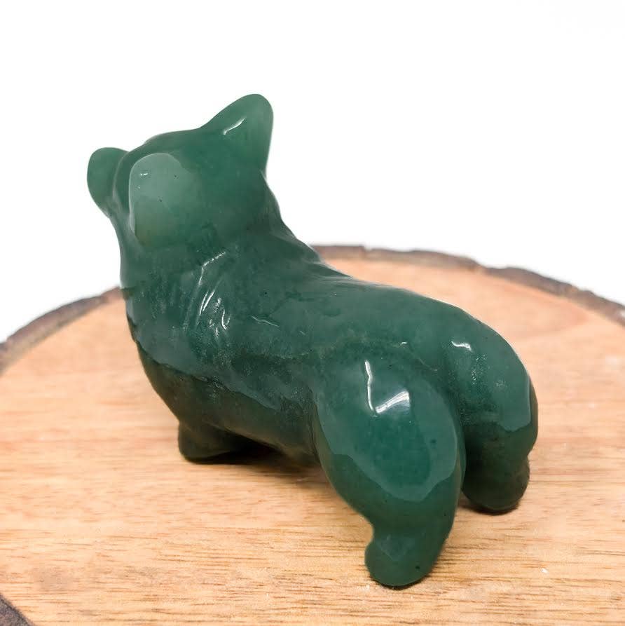 Green Aventurine Corgi Dog