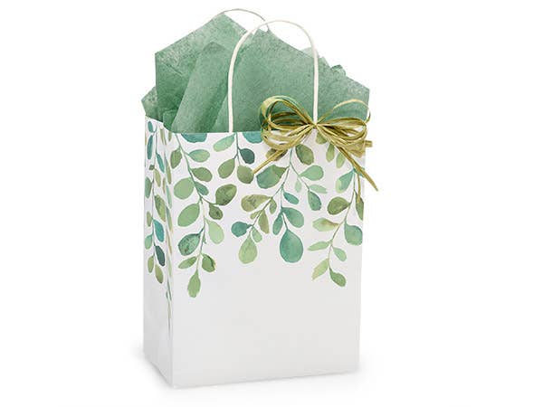 Watercolor Greenery Paper Retail Gift Bags