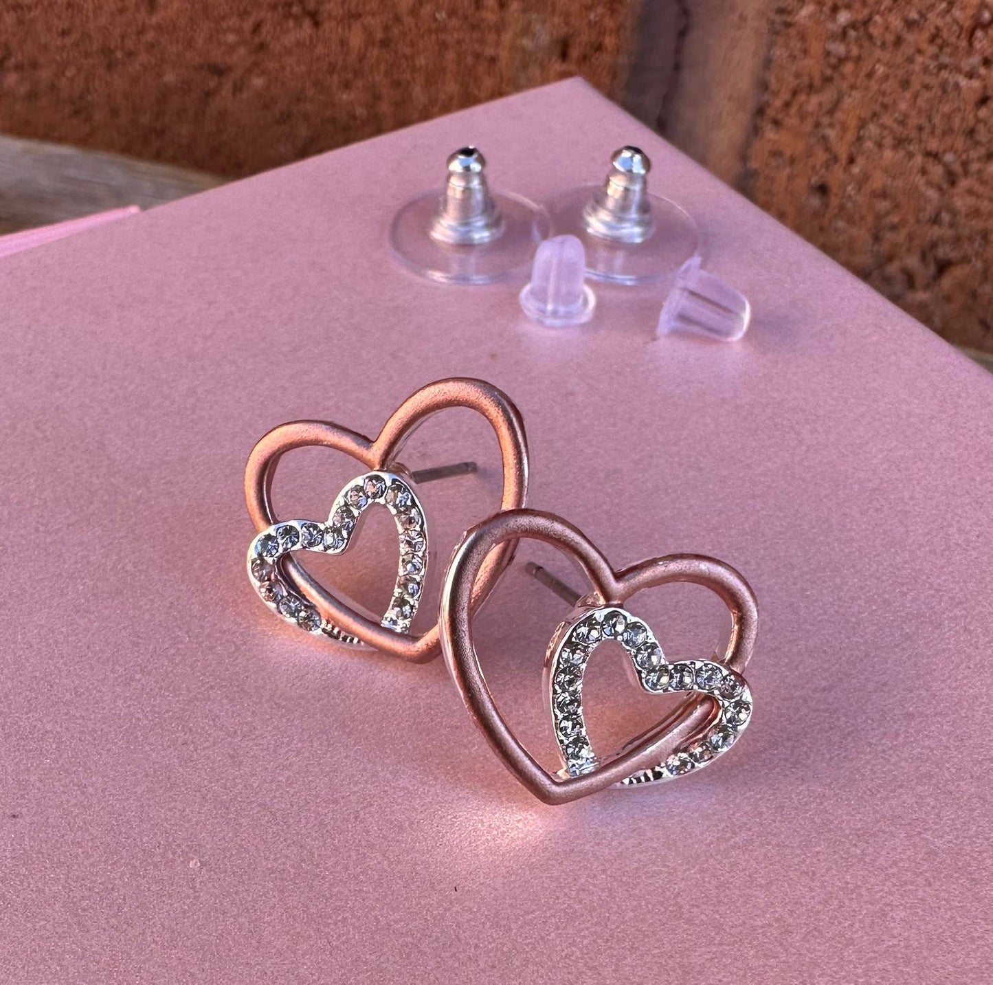Double Heart Valentine Earrings